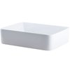 Novatto Rectangular White Porcelain Vessel Sink with Matte Black Drain Set NP-01321MB